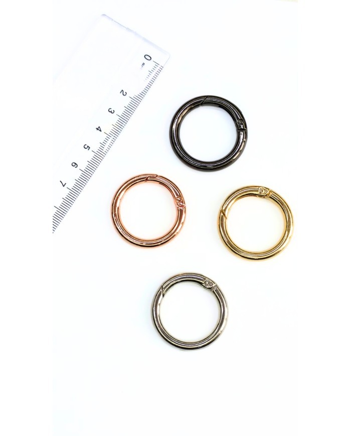 Yaylı Kanca Anahtarlık Çanta Askı Aparatı Yuvarlak Antrasit 25x25mm - 1 Adet