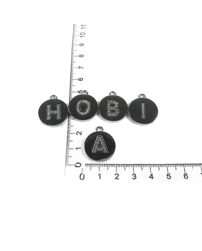 Taşlı Harf - Gümüş - Y - 2 Adet