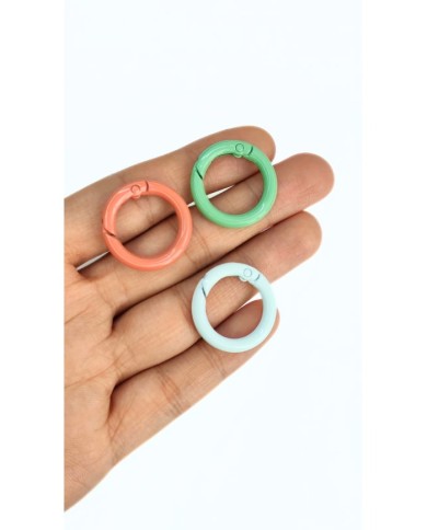 Yaylı Kanca Anahtarlık Çanta Askı Aparatı Yuvarlak Beyaz 17x17mm - 1 Adet