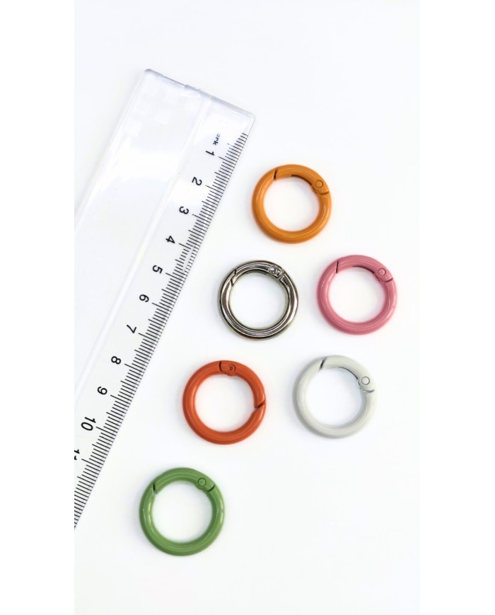 Yaylı Kanca Anahtarlık Çanta Askı Aparatı Yuvarlak Beyaz 17x17mm - 1 Adet