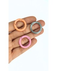 Yaylı Kanca Anahtarlık Çanta Askı Aparatı Yuvarlak Turuncu 17x17mm - 1 Adet