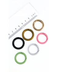 Yaylı Kanca Anahtarlık Çanta Askı Aparatı Yuvarlak Beyaz 20x20mm - 1 Adet