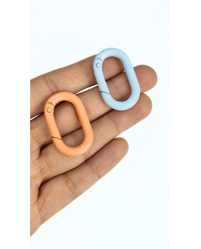 Yaylı Kanca Anahtarlık Çanta Askı Aparatı Oval Gri 20x34mm - 1 Adet