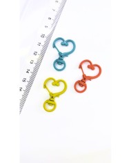 Yaylı Kanca Anahtarlık Çanta Askı Aparatı Kalp Sarı 24x34mm - 1 Adet