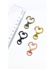 Yaylı Kanca Anahtarlık Çanta Askı Aparatı Kalp Sarı 24x34mm - 1 Adet