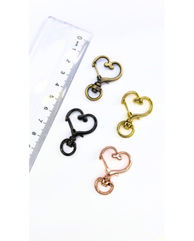 Yaylı Kanca Anahtarlık Çanta Askı Aparatı Kalp Antik Yeşil 24x34mm - 1 Adet