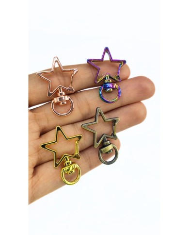 Yaylı Kanca Anahtarlık Çanta Askı Aparatı Yıldız Bakır 24x34mm - 1 Adet