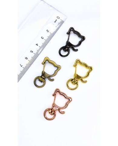 Yaylı Kanca Anahtarlık Çanta Askı Aparatı Kedi Sarı 21x34mm - 1 Adet