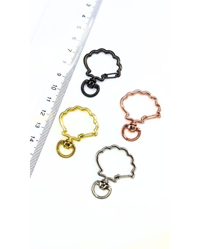 Yaylı Kanca Anahtarlık Çanta Askı Aparatı İstiridye Bakır 30x38mm - 1 Adet