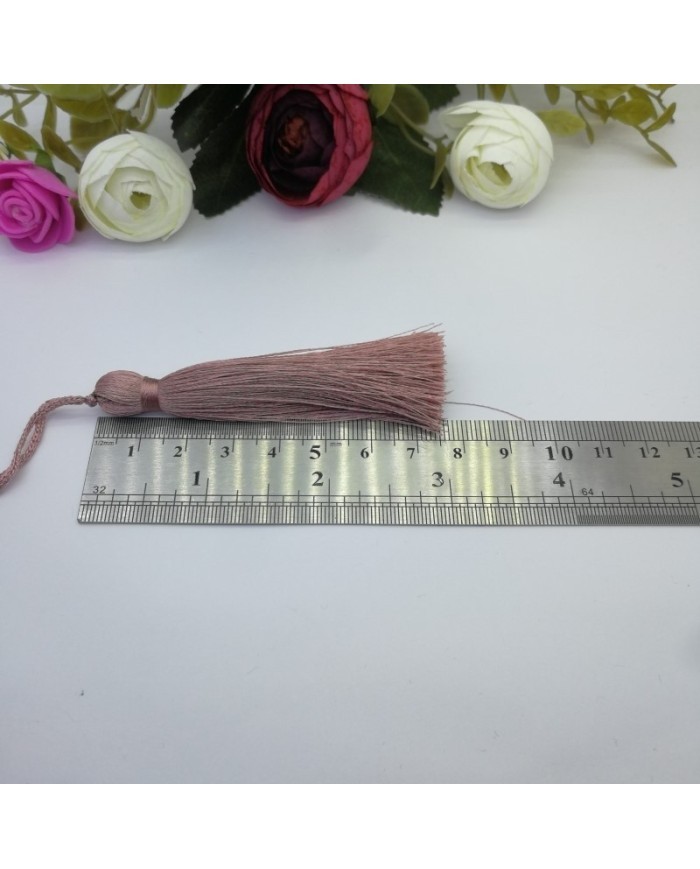 10 Adet - 7-8 cm İpek Püskül - gül kurusu