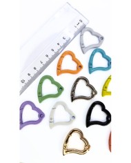Yaylı Kanca Anahtarlık Çanta Askı Aparatı Kalp Nikel 29x31mm - 1 Adet