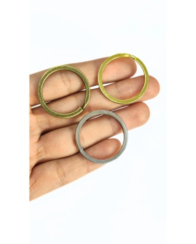 Yuvarlak Anahtarlık Çanta Halkası Çift Tur Nikel 26mm - 20 Adet
