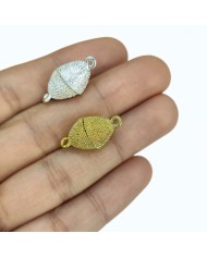 Mıknatıslı Huni Noktalı Kolye Bileklik Kilidi Kapama Gümüş - 1 Adet