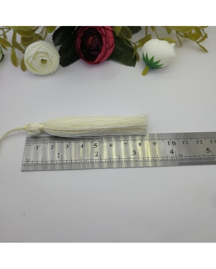 50 Adet - 7-8 cm İpek Püskül Krem