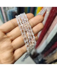 4x8mm İpe Dizili Deve Tabanı Huni Kristal Boncuk Şeffaf - 1 Dizi