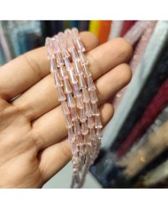 4x8mm İpe Dizili Deve Tabanı Huni Kristal Boncuk Şeffaf Pudra - 1 Dizi