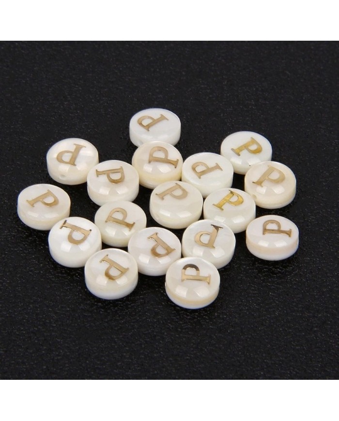 Sedef Varaklı Harf - P - 1 adet - 8mm