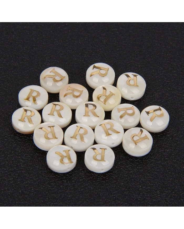 Sedef Varaklı Harf - R - 1 adet - 8mm
