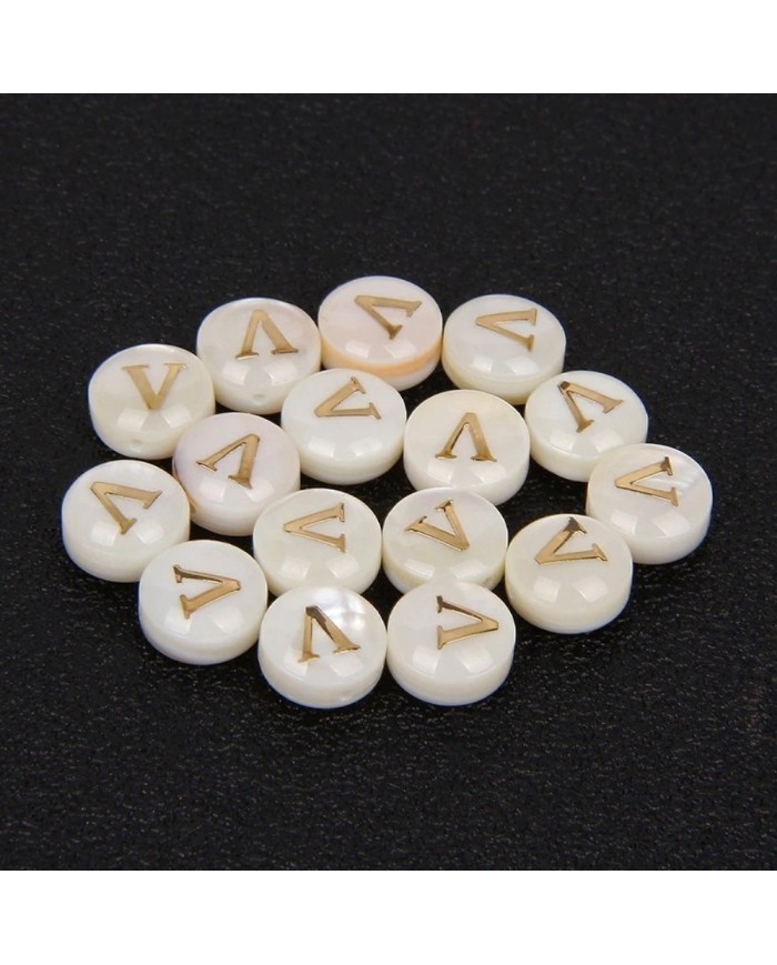 Sedef Varaklı Harf - V - 1 adet - 8mm