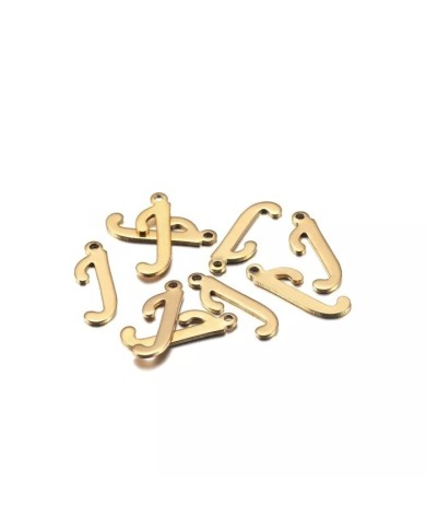 5 ADET - MİNİ HARFLER - METAL KAPLAMA KULPLU GOLD - J