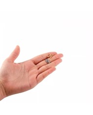 5 adet - Mini Harfler - Metal Kaplama Kulplu Gold - B