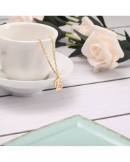 5 adet - Mini Harfler - Metal Kaplama Kulplu Gold - B