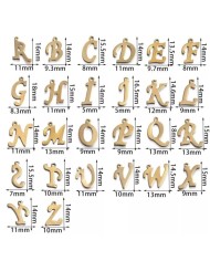 5 adet - Mini Harfler - Metal Kaplama Kulplu Gold - B