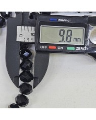 10mm İpe Dizili Kristal Boncuk Şeffaf - 10 Dizi