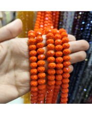 10mm İpe Dizili Kristal Boncuk Mat Turuncu - 10 Dizi