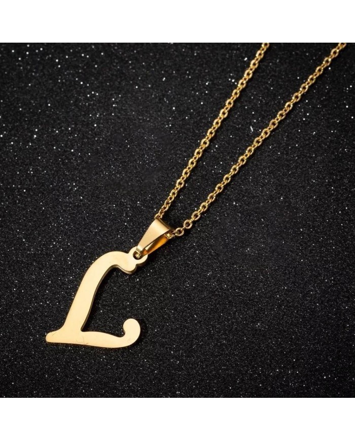 5 ADET - MİNİ HARFLER - METAL KAPLAMA KULPLU GOLD - L