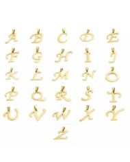 5 ADET - MİNİ HARFLER - METAL KAPLAMA KULPLU GOLD - L