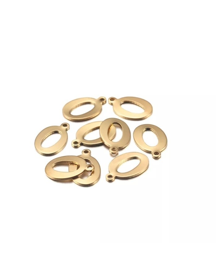 5 ADET - MİNİ HARFLER - METAL KAPLAMA KULPLU GOLD - O