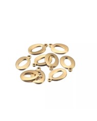 5 ADET - MİNİ HARFLER - METAL KAPLAMA KULPLU GOLD - O