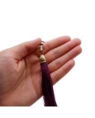 50 Adet - Boncuklu Püskül Mor - 10 cm - A