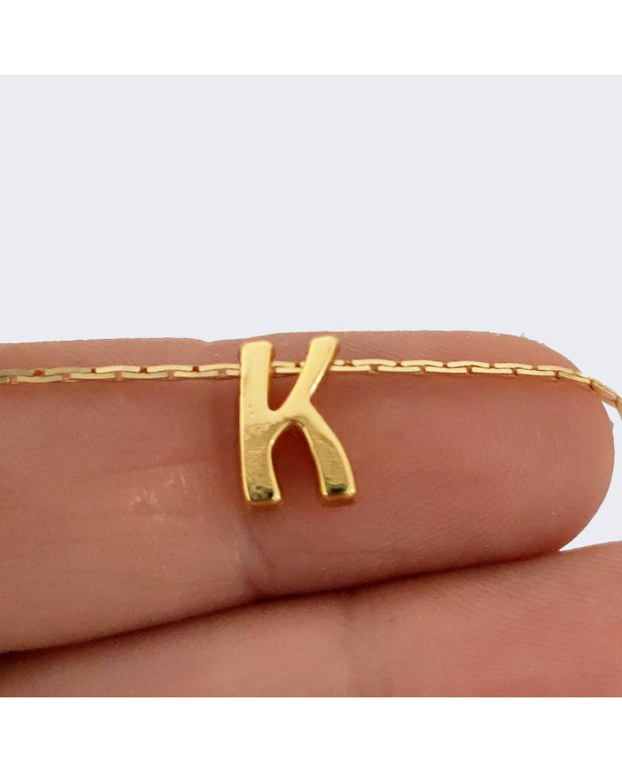 "K" Mini Harfler Lak Kaplama Gold - 3 Adet