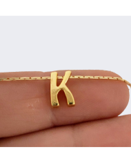 "K" Mini Harfler Lak Kaplama Gold - 3 Adet