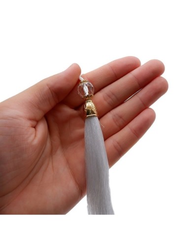 50 ADET - BONCUKLU PÜSKÜL BEYAZ - 10 CM - A