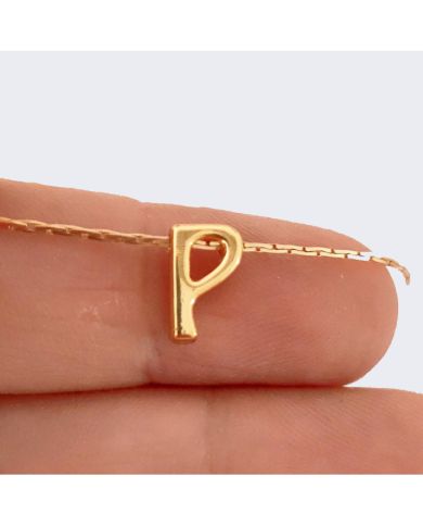 "P" Mini Harfler Lak Kaplama Gold - 3 Adet