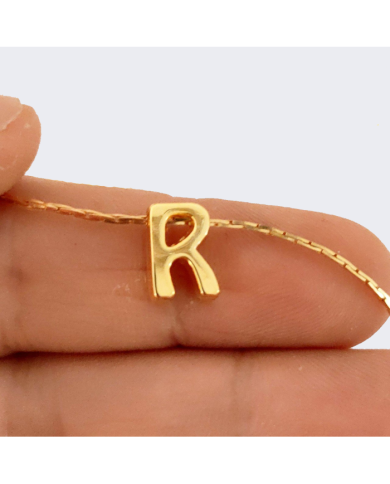 "R" Mini Harfler Lak Kaplama Gold - 3 Adet