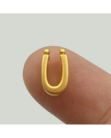 "Ü" Mini Harfler Lak Kaplama Gold - 3 Adet