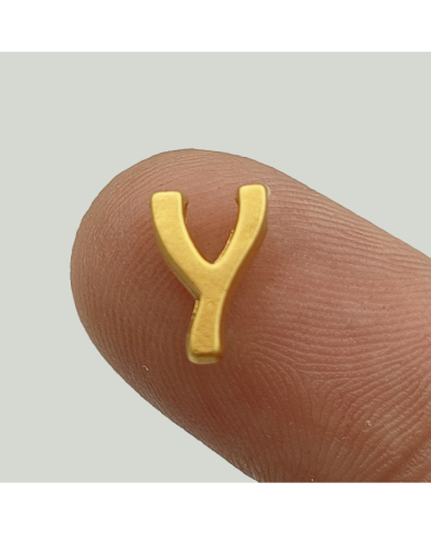 "Y" Mini Harfler Lak Kaplama Gold - 3 Adet