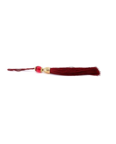 100 Adet - Boncuklu Püskül Koyu Kırmızı - 10 cm - A