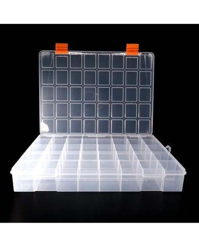 Şeffaf Boncuk Kutusu Organizer Mono Kilitli - 40 Gözlü