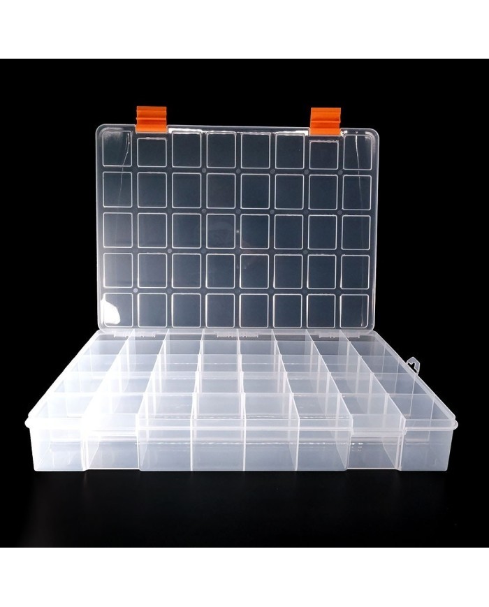 Şeffaf Boncuk Kutusu Organizer Mono Kilitli - 40 Gözlü