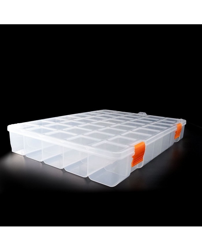 Şeffaf Boncuk Kutusu Organizer Mono Kilitli - 40 Gözlü