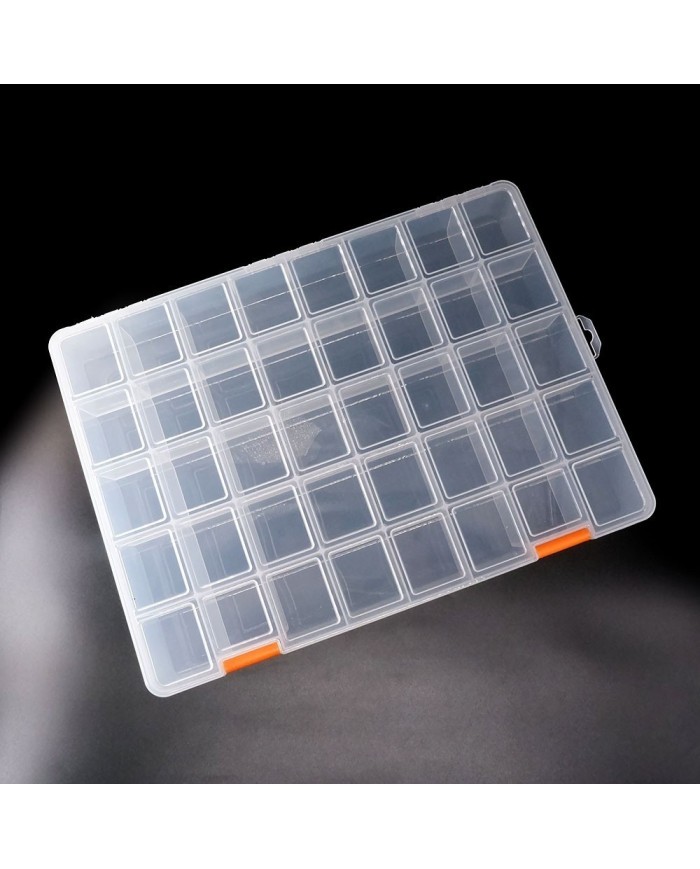 Şeffaf Boncuk Kutusu Organizer Mono Kilitli - 40 Gözlü