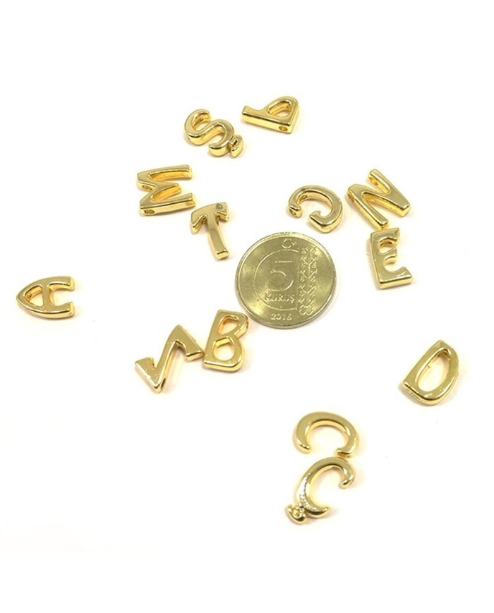 "Z" Mini Harfler Lak Kaplama Gold - 3 Adet