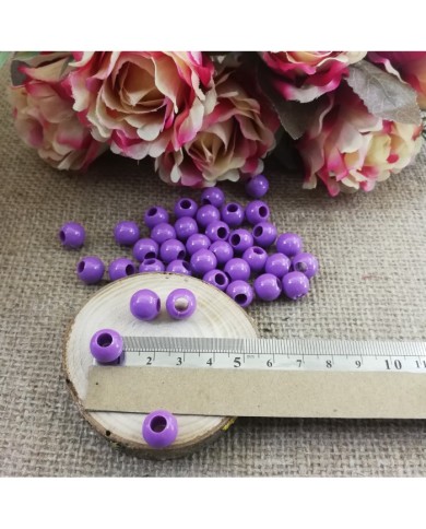 Plastik İnci Boncuk - Mor 10 mm - 1 Kg