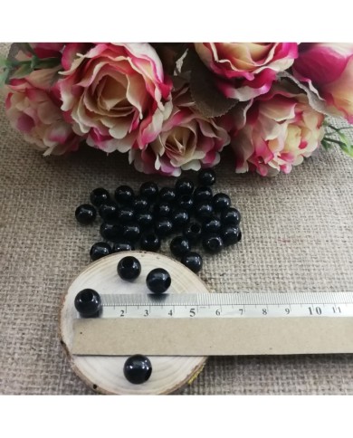 Plastik İnci Boncuk - Siyah 10 mm - 1 Kg