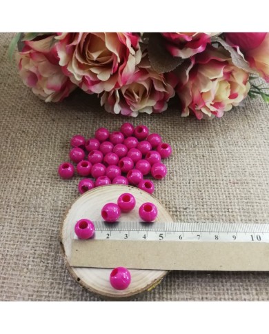 Plastik İnci Boncuk - Koyu Pembe 10 mm - 1 Kg